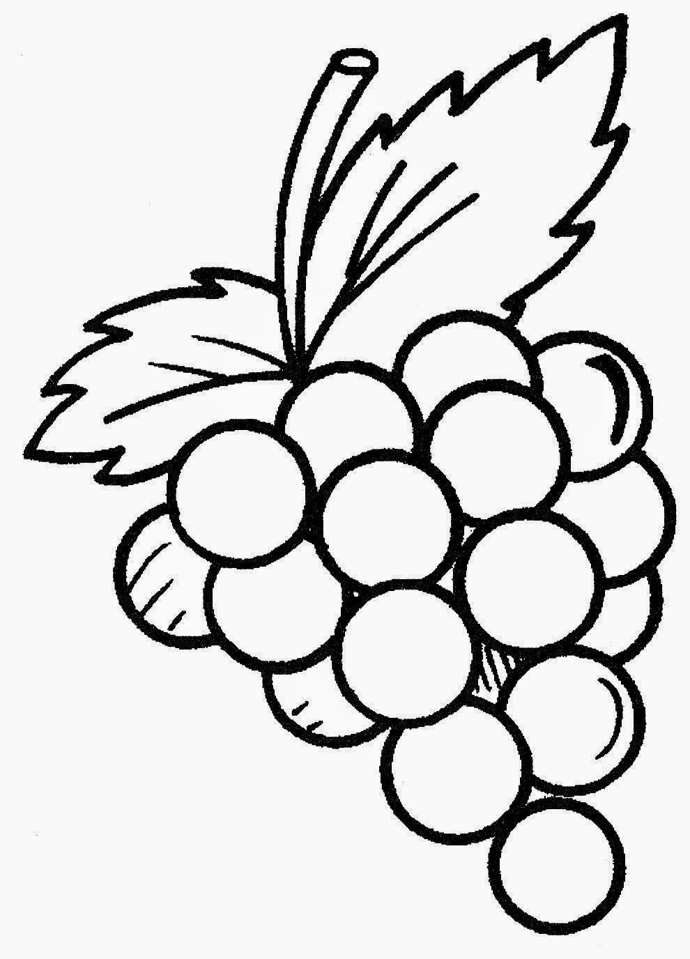 Виноград для разукрашивания для детей